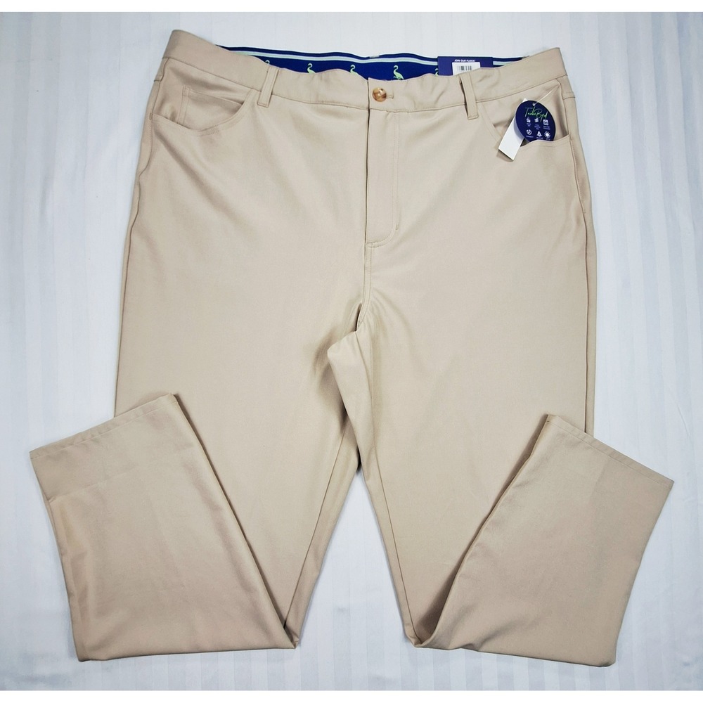 TailorByrd Performance Mens 40x30 Khaki Pants Tan Golf Tech Stretch 5-Pocket NEW